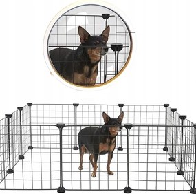 Czarny kojec zagroda metalowa dla psa kota szczeniaka królika 108 cm