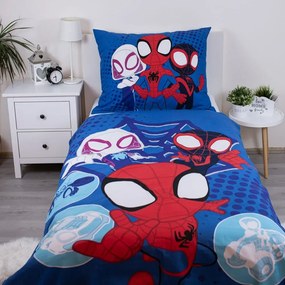 Niebieska bawełniana pościel dziecięca jednoosobowa 140x200 cm Spidey – Jerry Fabrics