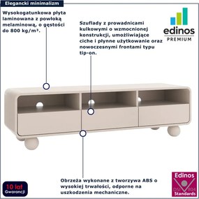 Kaszmirowa szafka RTV na kulistych nóżkach 160 cm P4-C61
