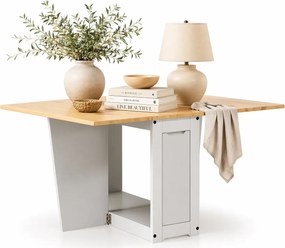 Składany stół z drewna sosnowego biały + miodowy brąz R3-E65