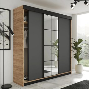 Szafa Przesuwna LAMARO 200 Dąb Craft/Grafit