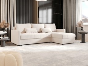 BEDANTE narożnik MOS L BIS Itaka 16 beżowy prawa z funkcją spania sofa w kształcie litery L z pojemnikiem na pościel sofa do salonu kanapa sofa rozkładana
