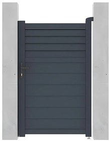 Skrzydłowa, aluminiowa furtka z żaluzją Dł.103 x Wys.166 cm antracytowa VIAZO