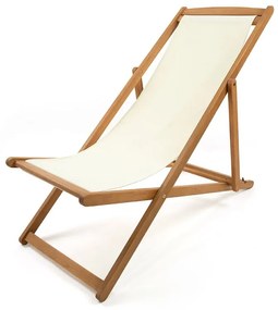 Beżowy składany leżak ogrodowy z drewna akacji Bonami Essentials Deck