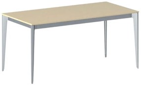 Stół konferencyjny do biura PRIMO ACTION, 160x80 cm, szaro-srebrna podstawa, brzoza
