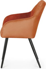 Zestaw 6 pomarańczowych nowoczesnych krzeseł pikowanych B5-T83