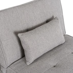 Fotel Wypoczynkowy Rozkładany IBERIS 67 cm Szary Tapicerowany Nowoczesny