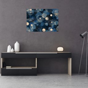 Obraz - Niebiesko-złote pierścienie (70x50 cm)