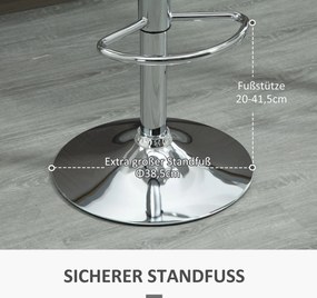 HOMCOM Zestaw 2 hokerów nowoczesne krzesła barowe do 120 kg białe stylowe siedziska | Aosom PL