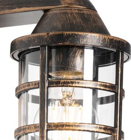 Winylowa lampa ścienna zewnętrzna antyczne złoto IP54 - Joeri