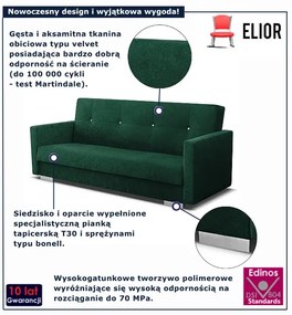 Ciemnozielona wersalka rozkładana P6-W33