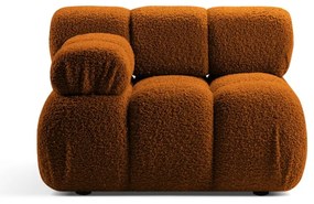 Pomarańczowy moduł sofy z materiału bouclé (lewostronny) Bellis – Micadoni Home