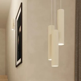 Beżowa wisząca lampa pojedyncza tuba P4-K43