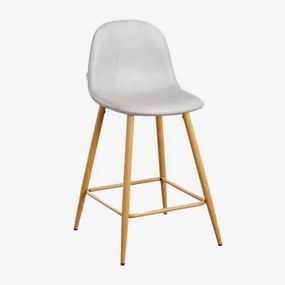 Zestaw 4 Wysokich Krzeseł Glamm Ze Sztucznej Skóry Iron & ↑65 Cm & Drewno Naturalne - Sklum