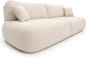 Sofa AVERIO Rozkładana Dwuosobowa Kremowa Boucle Japandi