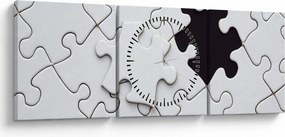 Obraz puzzli (z zegarem) (90x30 cm)