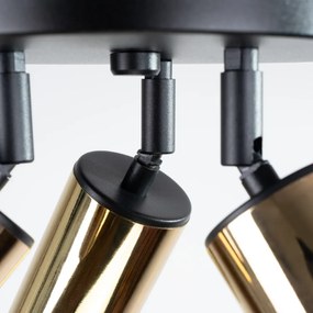 Plafon WINX 3P czarny/złoty SOLLUX  LIGHTING