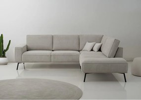 Szarobeżowy narożnik z tkaniny szenilowej (prawostronny/w kształcie litery L) Amsterdam – Scandic