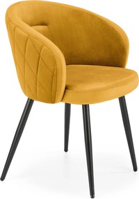 Velvetowy fotel do jadalni z podłokietnikami K430