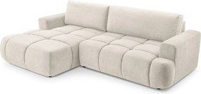 Masseno Narożnik VASTO z funkcją spania i pojemnikiem na pościel Narozniki L, Rozkładana sofa - Beżowy, VINCI 21