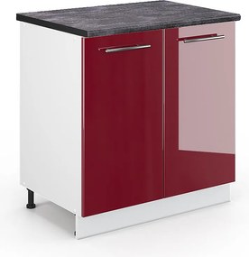 Szafka pod zlew bordowa czerwień wysoki połysk 80x60x82 fame-line