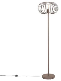 Designerska lampa podłogowa w kolorze rdzawo-brązowym - Johanna