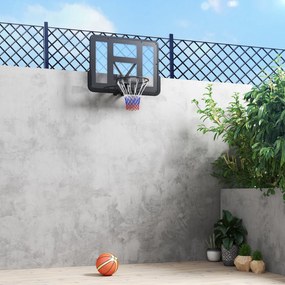 SPORTNOW Kosz do koszykówki montowany na ścianie, siatka odporna na rozdarcie, odporny na warunki atmosferyczne, trwały, na zewnątrz i wewnątrz, Czarny