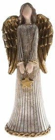 Ozdoba świąteczna Anioł z gwiazdą, 15 cm, żywica