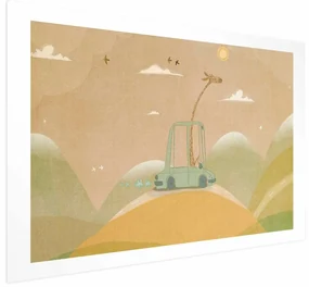 Plakat Podróżująca żyrafa 42x29,7 cm bez ramy z marginesem ARTGEIST B