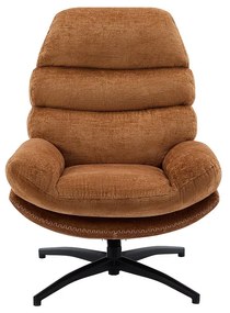 Fotel obrotowy z terakotową tapicerką - LIZUTA