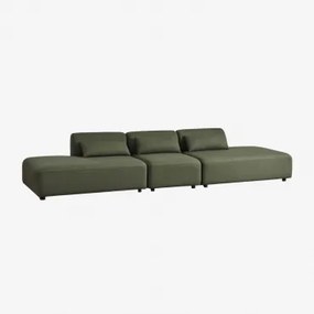 Fogler 3-częściowa Modułowa Sofa Z Podwójnym Szezlongiem Chenille Salvia Zieleń - Sklum