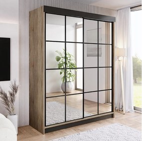 Szafa przesuwna z lustrem BARI 2 dąb sonoma 200