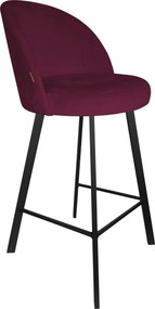 Hoker TRIX krzesło barowe tkanina Welur podstawa metalowa : Kolor nogi - Czarna profil, Kolor tkaniny - VELVET - MG02, Typ siedziska - Siedzisko stałe