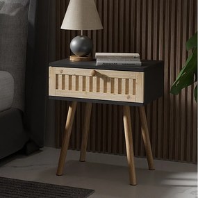 Stolik nocny antracyt/sosna 40x30x47 holk