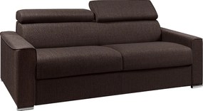 Kanapa 4-osobowa rozkładana typu express z tkaniny VIZIR - kolor brązowy - pow. spania: 160 cm - Materac 22 cm