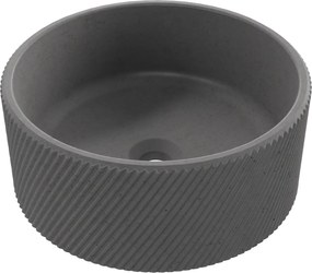 Umywalka betonowa nablatowa okrągła bez otworu na baterię 37 cm VIJA | różne kolory : Kolor - Popielaty