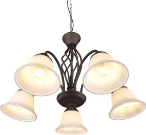 Ciemnobrązowa lampa wisząca ze szklanym kloszem ø 60 cm Rustica – Trio