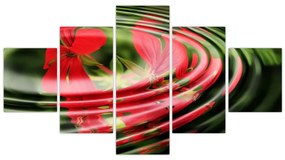 Abstrakcyjny obraz - kwiaty w falach (125x70 cm)