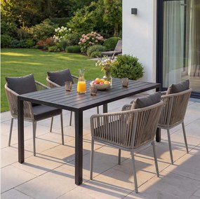 Zestaw ogrodowy MCW-N41 (5-częściowy),  szary, poduszki ciemnoszare