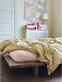 Brązowe łóżko jednoosobowe z litego drewna sosnowego ze stelażem 120x200 cm Japan – Karup Design