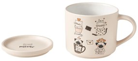 Pomarańczowe/beżowe porcelanowe kubki zestaw 2 szt. 350 ml Cats – Brandani