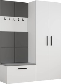 Masseno Garderoba MODULO 160,6/204/40 cm do Przedpokoju Nowoczesna Biała
