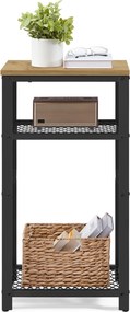 Stolik pomocniczy wysoki loft Faro 03 z 2 półkami, dąb artisan