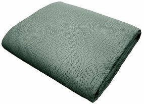 Zielony zestaw narzuty na łóżko i poszewki na poduszkę z mikrowłókna 240x260 cm Romane – douceur d'intérieur