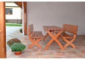 Stół ogrodowy z drewna sosnowego 160x70 cm Strong – Rojaplast
