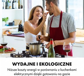 Klarstein Goldflame 70cm Płyta Gazowa 5 Palników Biały