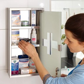 Monzana Apteczka SAVE, 25x12x48,5cm, srebrna