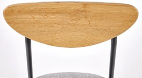 Zestaw stół + 4 krzesła, naturalny / czarny / popielaty DICKY