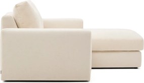 Beżowy narożnik z tkaniny szenilowej (prawostronny/z szezlongiem) Alea – Kave Home