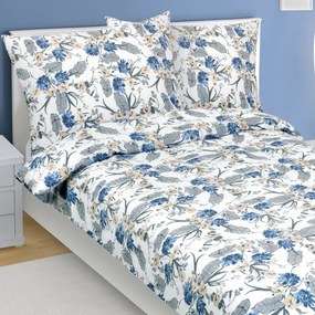 Bellatex Pościel z kory Kwiat niebieski, 140 x 220 cm, 70 x 90 cm, 140 x 220 cm, 70 x 90 cm